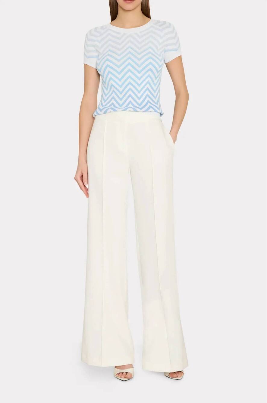 NEW MILLY kaira knit top in blue multi